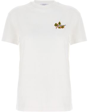 Off-White c/o Virgil Abloh T-shirt de flèche fleuris - Blanc