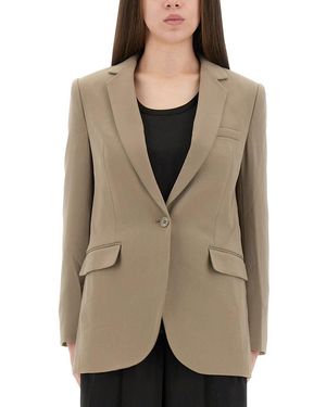 MICHAEL Michael Kors Slim-Fit Crepe Blazer With Notched Lapels - Natural