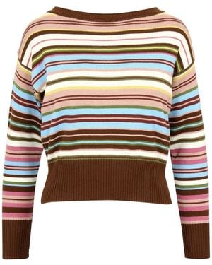 Weekend by Maxmara Pullover Braun+Hellblau - Weiß