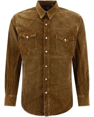 RRL Rrl Door Ralph Lauren Corduroy Western Shirt - Groen