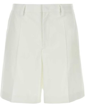 Valentino Garavani Wool Blend Bermuda Shorts - White