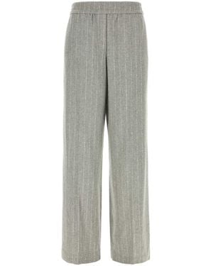 Brunello Cucinelli Tailored Flat Front Pant - Grey