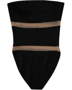 Norma Kamali Badpak Met Mesh - Zwart