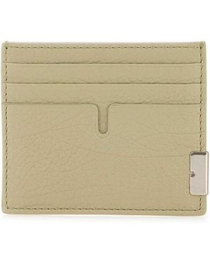 Burberry Sage Leather Card Holder - Natural