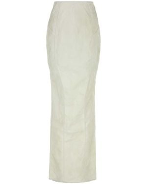 Entire studios Stretch Denim Channel Skirt - White