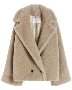 Max Mara Teddymantel aus Alpaka und Kaschmir Sand - Natur