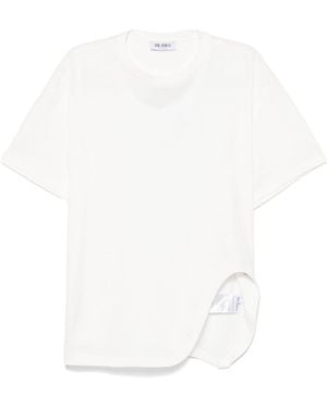 The Attico Cotton T-Shirt With A Slit - White