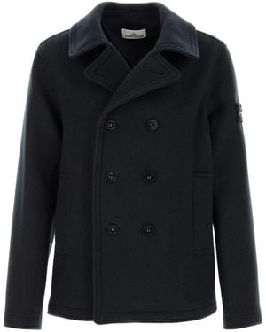 Stone Island Virgin Wool & Cashmere Blazer Jacket - Black