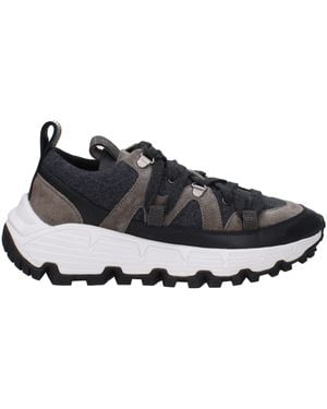 Brunello Cucinelli Sneakers Vibram Frau Stoff grau - Blau