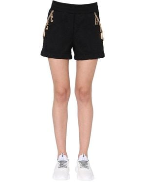 Moschino Smile Quilted Bermuda Shorts - Black