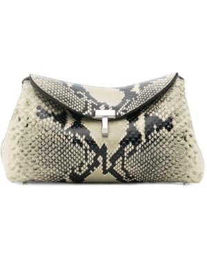 TOTEME Mini-Clutch aus Leder mit T-Schloss - Grau