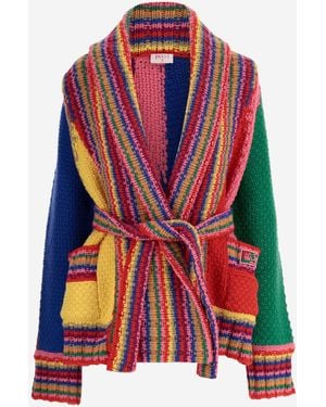 Emilio Pucci Cardigan A Blocchi Di Lana Di Lana - Rosso