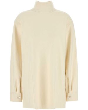 Jil Sander Cream Wool Blend Blouse - White