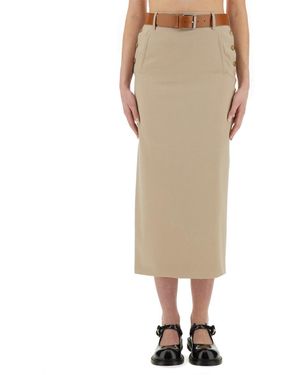 Moschino "tailored Twist" Lange Rok - Naturel