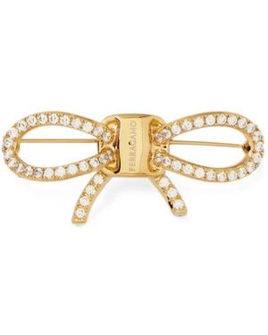 Ferragamo Bow Strass-pin - Metallic