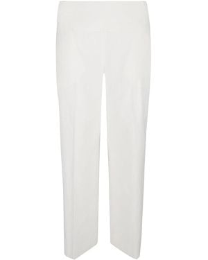 Via Masini 80 Straight Leg Linen Blend Pants - White