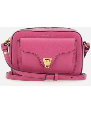 Coccinelle Beat Zachte Maxi Graan Lederen Tas - Roze