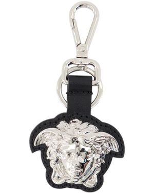 Versace Couchette de porte clé en cuir noir - Métallisé