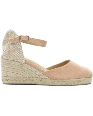Castañer "Carol 70 mm" hohe Espadrilles - Natur