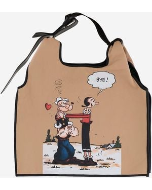 Anita Bilardi Leather And Wool Shoulder Bag With Popeye Pattern - Red