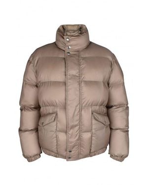 McQueen Quilted Short Jacket With Graffiti Collar - Brown