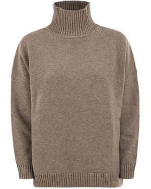 Weekend by Maxmara Wkdborgia Pull à col roulé en laine - Marron