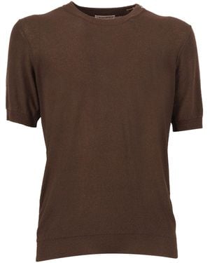 Kangra Cashmere Girocollo M/Manica Rasata Calata - Brown