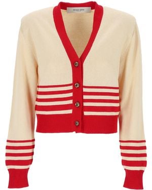 Golden Goose Sesame Stripe Cardigan - Red
