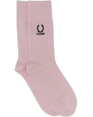 Fred Perry Socks With Logo Embroidery - Pink