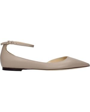 Jimmy Choo Leona Ballerina Leather/Mole - Natural