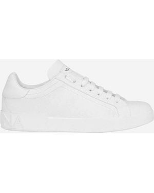 Dolce & Gabbana Portofino Leather Trainers - White