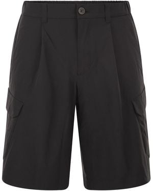 Herno Technical Fabric Cargo Bermuda Shorts - Black