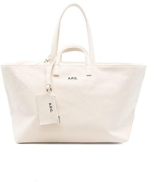 A.P.C. A. P.C. "Le Drummer Toile" Tote Bag - Natural