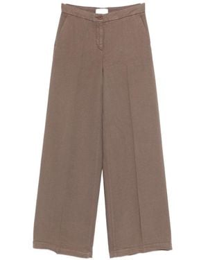 Via Masini 80 Linen Wide Leg Pants - Brown