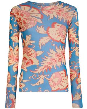 Etro Oberteil Mit Blumenmotiv - Blau
