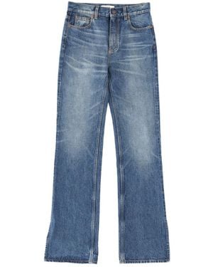 Chloé Side-Slit Straight-Leg Jeans - Blue