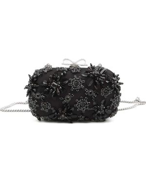Self-Portrait Clutch Mit Kristallen - Schwarz