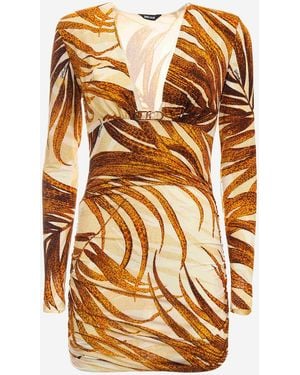 Just Cavalli Printed Stretch Viscose Dress - Orange