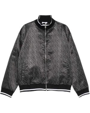 Gcds Full Zip Nylon "Monogram Logo" Jacket - Black
