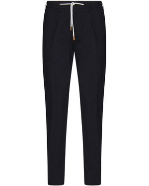 Eleventy Blaue Gerade Hose Mit Kordelzugbund