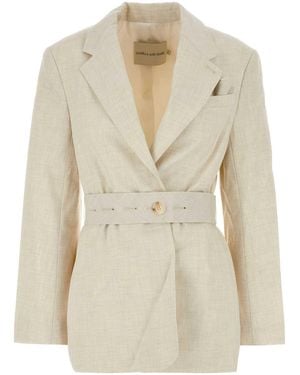 Camilla & Marc Sand Stretch Polyester Blend Floris Blazer - White