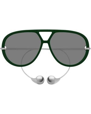Bottega Veneta Zonnebril Bv1273 S 008 Drop Aviator Groen/grijs Unisex - Meerkleurig