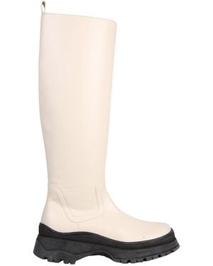 STAUD Bow Tall Boots - White