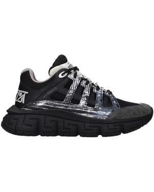 Versace Trigreca Sneakers/Dark Fabric - Black