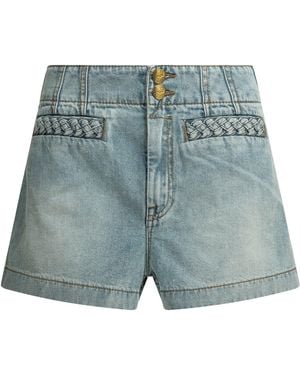 Zimmermann Wanderlust Lightblue Cotton Five-Pocket Shorts