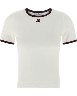Courreges Courreves 'Signature Contrast' T -Shirt - Weiß