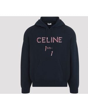 Celine Gebreide Hoodie - Blauw