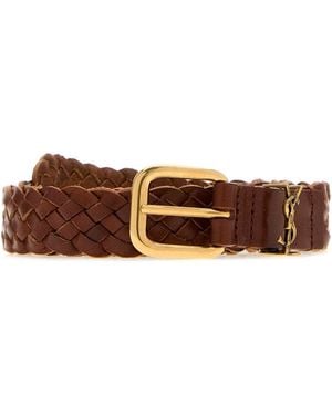Saint Laurent Leather Belt - Brown