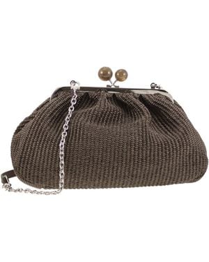 Weekend by Maxmara Fortuna Pastry Bag Medium Raffia Effect - Bruin
