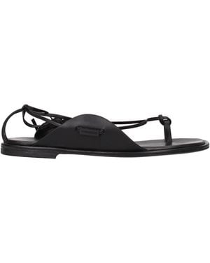 Ferragamo Agena Leather Flip Flops - Black